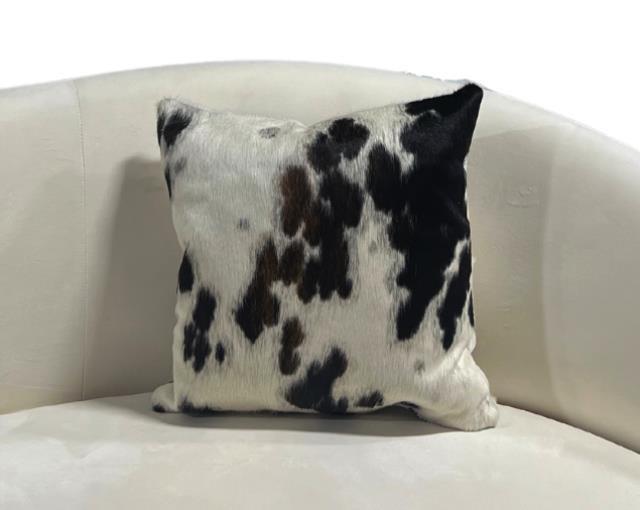 Black & Brown Faux Cowhide Pillow 18"x18