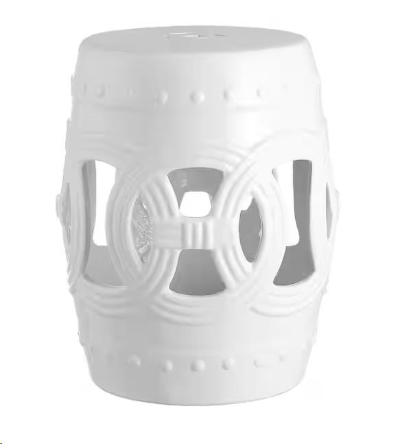 White Garden Stool
